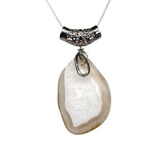 Indio Jewelry Large Agate Silver Snake Necklace #7031